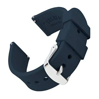 Abbildung von Archer Watch Straps Uhrenarmbänder aus Silikon mit Schnellverschluss (Mitternachtsblau, 24mm)