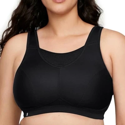Abbildung von Glamorise Damen Hochleistungs Bustier Sport BH, Schwarz,110E