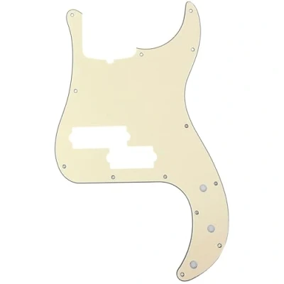 Abbildung von Musiclily Pro 5 Saiter 13 Löcher P Bass Pickguard PB style Schlagbrett für Fender American Precision Bass,3 lagig Creme