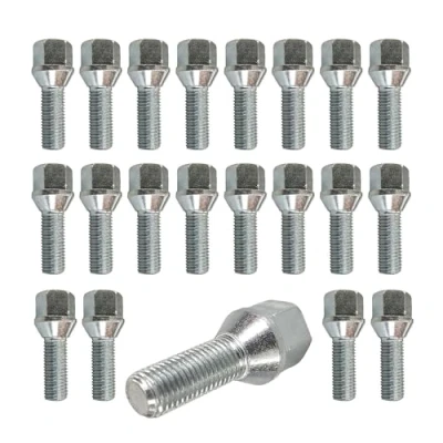 Abbildung von 20 Radschrauben Radbolzen Kegelbund silber M14x1,5 55mm