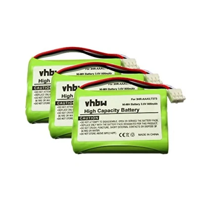 Abbildung von vhbw 3X NI MH Akku Set 800mAh (3.6V) kompatibel mit schnurlos Festnetz Telefon Bang &amp; Olufsen BeoCom 6000 Ersatz für 3HR AAAU, T373.