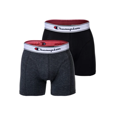 Abbildung von Champion BOXER2ERPACKLOGO Panties, Herren, Größe: Small, Schwarz grau meliert