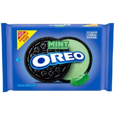 Abbildung von OREO Mint Creme Chocolate Sandwich Cookies, Familiengröße, 530 ml