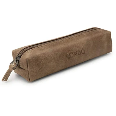 Abbildung von Londo Feder , Bleistift und Kosmetiketui aus echtem Leder mit Reißverschluss Tasche für Schreibwaren