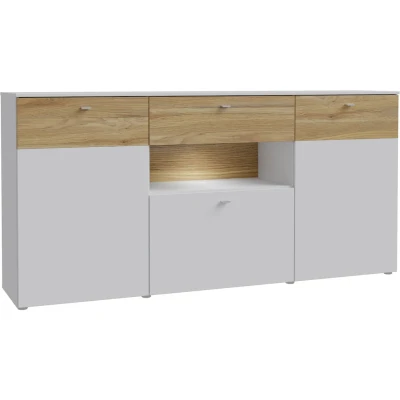 Abbildung von FORTE Sideboard &quot;Como&quot;, Kommode, Stauraumschrank, LED Beleuchtung, Soft Close, Stauraum