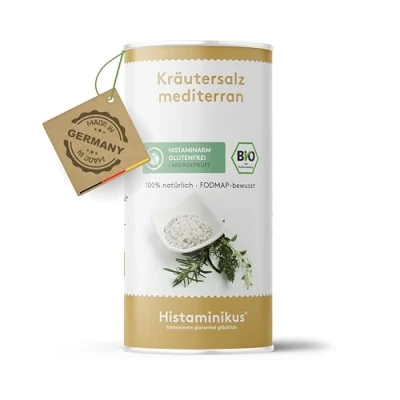 Abbildung von Histaminikus Kräutersalz mediterran, Bio Gewürzmischung (180g), hefefreies Naturprodukt ohne Geschmacksverstärker, histaminarm, fodmap bewusst, glutenfrei, vegan und geeignet bei Reizdarm