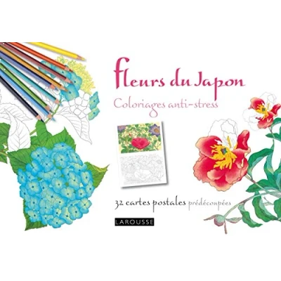 Abbildung von Fleurs du Japon Coloriages anti stress 32 cartes postales: stress, postales prédécoupées
