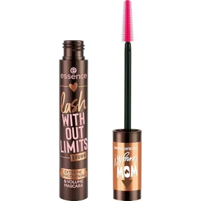 Abbildung von essence LOVE IT A CHOCO&#039; LOT! lash WITHOUT LIMITS BROWN EXTREME LENGTHENING &amp; VOLUME MASCARA, Nr. 01, Braun, vegan, ohne Mikroplastikpartikel, Nanopartikel frei, Parfüm, 1er Pack (13ml)