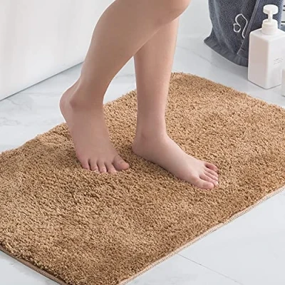 Abbildung von KELEKELE Badematte rutschfest Badvorleger Badezimmerteppich Badteppiche Maschinenwaschbare Flauschige ​Mikrofaser Duschvorleger Weicher Duschmatte (Champagner, 60 x 90 cm)