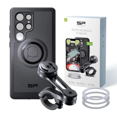 Abbildung von SP CONNECT Moto Bundle II Xtreme SPC+ kompatibel mit Samsung S23 Ultra Handyhalter für Motorrad Bike Moped Roller Gadget Halterung Navi