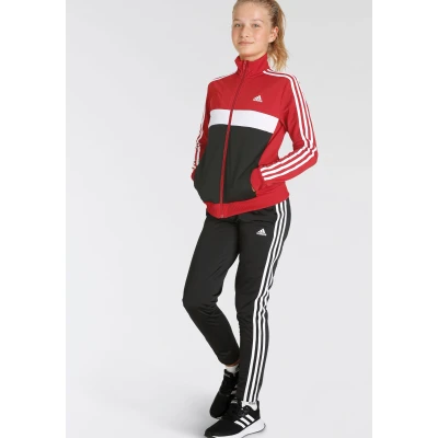 Abbildung von adidas Performance Essentials 3STRIPES Tiberio Trainingsanzug für Kinder, Größe: 128, Better scarlet/white/black/white