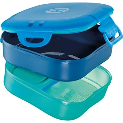 Abbildung von Maped 870703 Concept Kids Snack Dose, Brot, Lunch Box 3in1 1,4 l blau, Einfarbig, 1.400 ml