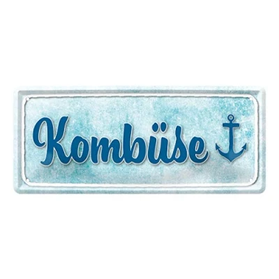 Abbildung von Blechschild Kombüse Metallschild Maritime Boot Yacht Deko Retro Anker Wand Schild Geschenk Einzug Maritim Dekoration Küche Fisch Restaurant Imbiss Hygge 28x12cm