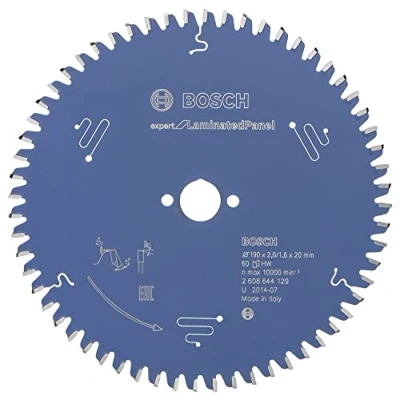 Abbildung von Bosch Professional 1x Kreissägeblatt Expert for Laminated Panel (Laminat, Sägeblatt Ø 190 x 20 2,6 mm, 60 Zähne, Zubehör Kreissäge)