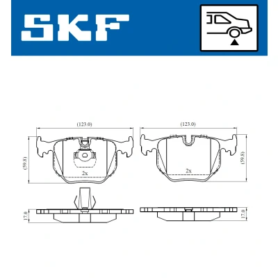 Abbildung von SKF VKBP 90279 Bremsbelagsatz für Verschleißwarnanzeiger vorbereitet