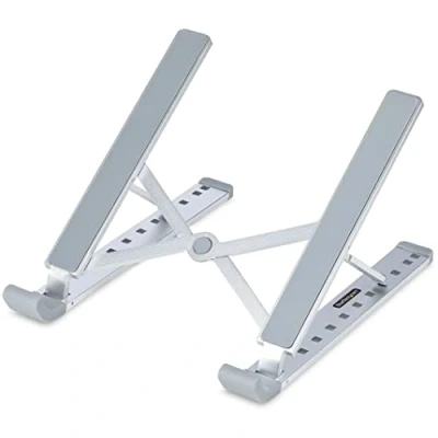 Abbildung von StarTech.com Foldable Laptop Riser Stand, Portable Height Adjustable Ergonomic Ventilated Aluminum Frame Supports 22lb (10Kg), Tilt/Raised/Angled Laptop/Tablet Stand (Laptop BAR)