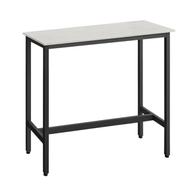 Abbildung von VASAGLE Bartisch, Küchentisch, Küchentresen, rechteckiger Stehtisch, Metallgestell, 40 x 100 90 cm, einfacher Aufbau, schmal, Industrie Design, vintageweiß tintenschwarz LBT010B73