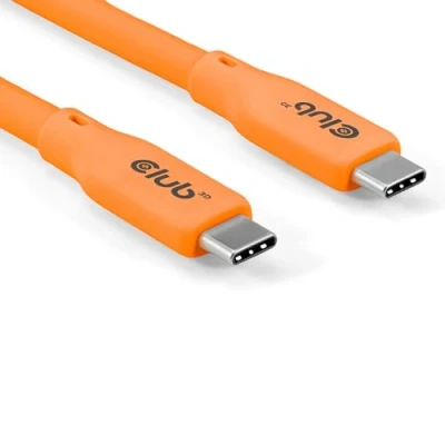 Abbildung von Club3D CAC 3000 USB4 Gen2x2 Type C Bi Direktional Orange 4K60Hz, Data 20Gbps, PD 240W(48V/5A) EPR M/M 2m
