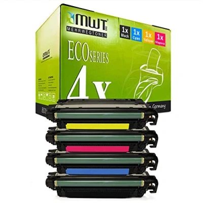Abbildung von 4X MWT XXL kompatibel Toner für HP Color Laserjet CP 3525 X DN N ersetzt CE250X 53A