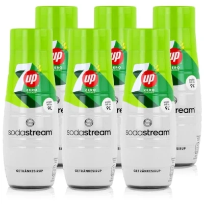 Abbildung von SodaStream Sirup 7UP free 1x Flasche ergibt 9 Liter Fertiggetränk, Sekundenschnell zubereitet und immer frisch, Seven Up ohne Zucker, 6er Pack (6 x 440 ml)