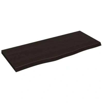 Abbildung von vidaXL Waschtischplatte, Multifunktional Arbeitsplatte mit Naturkante, Waschtischkonsole Tischplatte für Badezimmer, Holzplatte Platte, Dunkelbraun 100x40x(2 4) cm Massivholz Behandelt