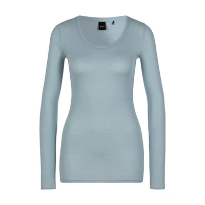 Abbildung von BOSS ORANGE Langarmshirt &quot;C Elayer&quot;, mit tiefem Ausschnitt
