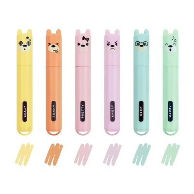Abbildung von Set mit 6 Mini Pastell Textmarkern Teddys Style Legami