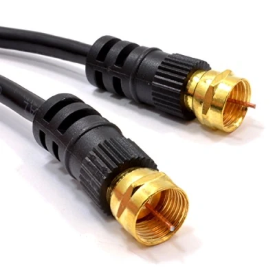 Abbildung von kenable SAT F Anschluss Stecker Zum RG59 Kabel Schwarz Anschlusskabel Vergoldeten 0,5 m [0.5 Meter/0,5m]
