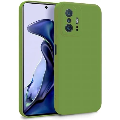 Abbildung von MyGadget Hülle für Xiaomi 11t Pro Zweilagige Handyhülle mit Kameraschutz Cover Innenfutter &amp; Silikon außen Grün