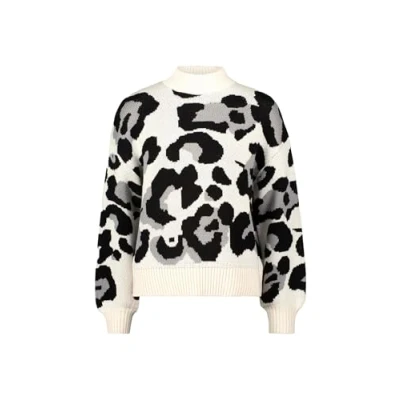 Abbildung von zero Leoprint Strickpullover, Damen, Größe: 42, Patch creamblack