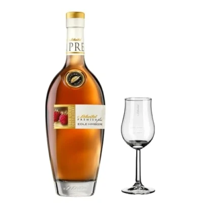 Abbildung von Scheibel PREMIUMplus Edle Himbeere Likör, 0,7L + Aroma Glas