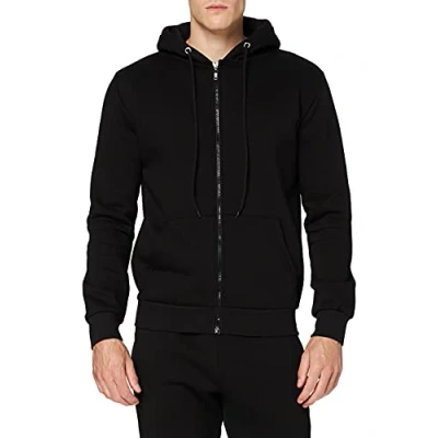 Abbildung von FM London Hoodie für Herren Superweiche mit Reißverschluss innerem gebürstetem Fleecefutter Baumwollreiche, Bequeme Hoodies