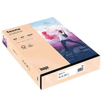 Abbildung von tecno Kopierpapier colors lachs DIN A3 80 g/qm 500 Blatt