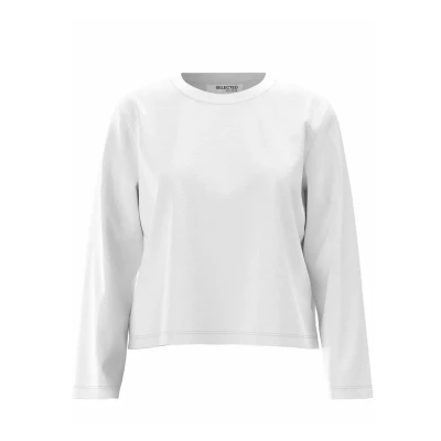 Abbildung von Selected Femme Langarmshirt, Damen, Größe: Medium, Bright white