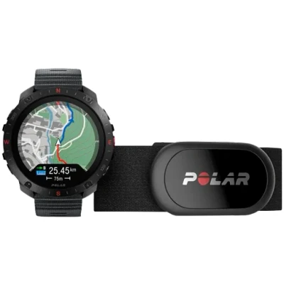Abbildung von Polar Grit X2 Pro Schwarz S L (Schwarzes Silikon Armband) + H10 Herzfrequenz Sensor