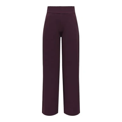 Abbildung von JdY Damen Jdylouisville Catia Life Wd PNT JRS Noos Hose Mit Hohem Bund Und Weitem Bein, Winetasting, XXL / 34L