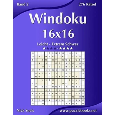 Abbildung von Windoku 16x16 Leicht bis Extrem Schwer Band 2 276 Rätsel