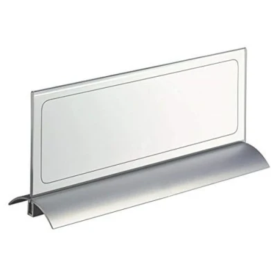 Abbildung von Durable Tischnamensschild Desk Presenter de Luxe, 105 x 297 mm, Acryl mit Aluminium, 820319