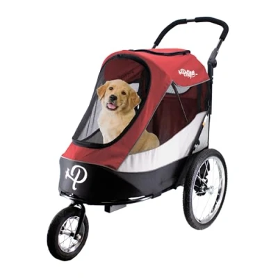 Abbildung von Petique Trailblazer Jogger, Dog Cart for Medium Size Pets, Ventilated Pet Stroller Cats &amp; Dogs, Red