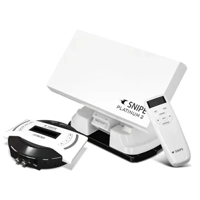 Abbildung von Selfsat Snipe Platinum 2 Single Vollautomatische Satellitenantenne, Campingantenne mit BT Fernbedienung und iOS/Android Steuerung, GPS, Flachantenne, PLL LNB