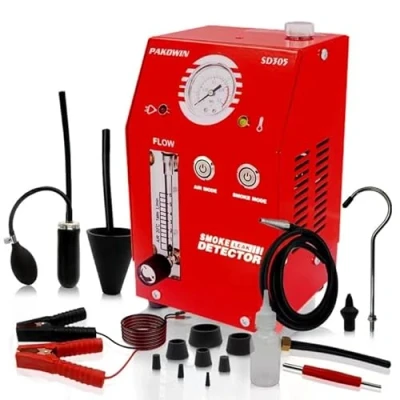 Abbildung von PAKOWIN Automatischer Rauchmaschinen Leckdetektor 12V DC EVAP Vakuumsystem Diagnosetester für Rohrsysteme mit Multifunktion und Druckanzeige Rot