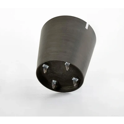 Abbildung von Ecopots Amsterdam rund 60 cm mit Rädern dunkelgrau Pflanzen /Blumentopf