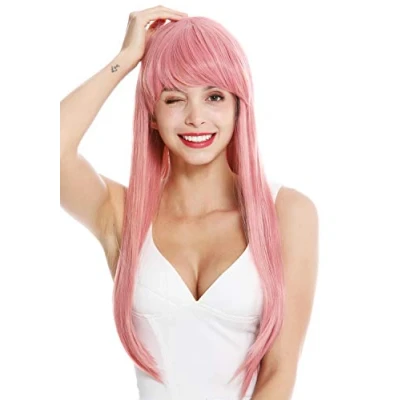 Abbildung von WIG ME UP YZF 41062 T2312 Damenperücke Perücke Damen Cosplay lang glatt Pony gescheitelt Rosa Pink