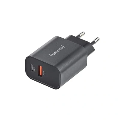 Abbildung von Intenso Power Adapter W30AC, 30W, USB A und C Anschluss, für iPhone, iPad, Tablet, Samsung Galaxy mehr, schwarz