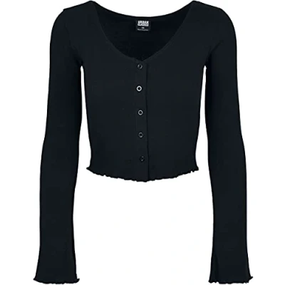 Abbildung von Urban Classics Cropped RIB Langarmshirt, Damen, Größe: XS, Black