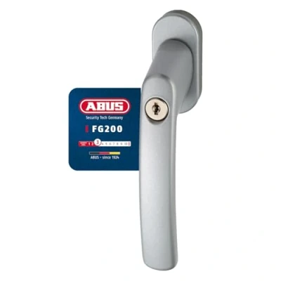 Abbildung von ABUS Abschließbarer Fenstergriff FG200 AB208 Fensterknauf mit Druckzylinder, gleichschließend Sicherheitslevel 3 44258 Silber