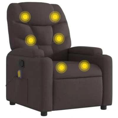 Abbildung von vidaXL Massagesessel, Sessel Verstellbare Rückenlehne, Fernsehsessel Relaxsessel mit Vibrationsfunktion, Liegesessel Polstersessel Ruhesessel, Dunkelbraun Stoff