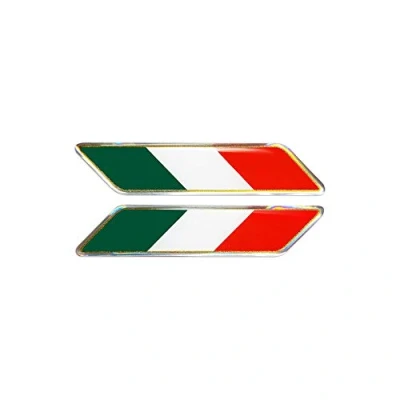Abbildung von 4R Quattroerre.it 32107 3D Aufkleber geneigt Italien Flagge Sticker HQ, 2 Stück, 16 x 80 mm