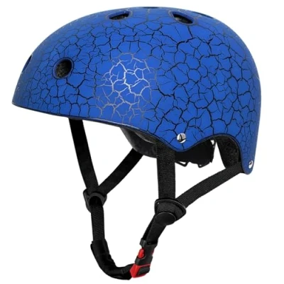 Abbildung von LeapBeast Skaterhelm Fahrradhelm, Belüftung Sicherheit leicht Skateboarding Helm für Fahrrad Skateboard Scooter BMX Kind Erwachsene (Riss Blau, L)