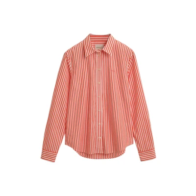 Abbildung von GANT REG Striped Hemdbluse, Damen, Größe: 40, Orange red